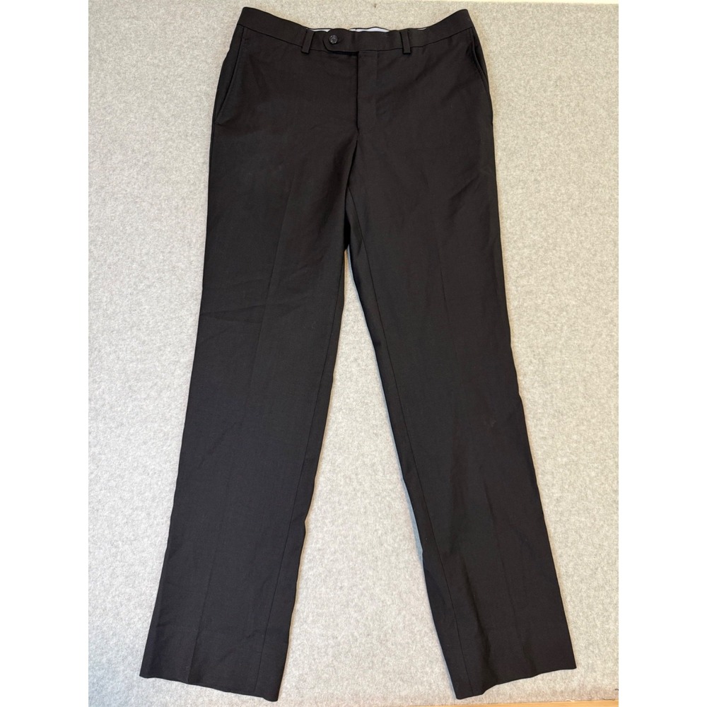 Daniel Cremieux Tobin Modern Pant Black Cotton Men Size 33R Flat Front